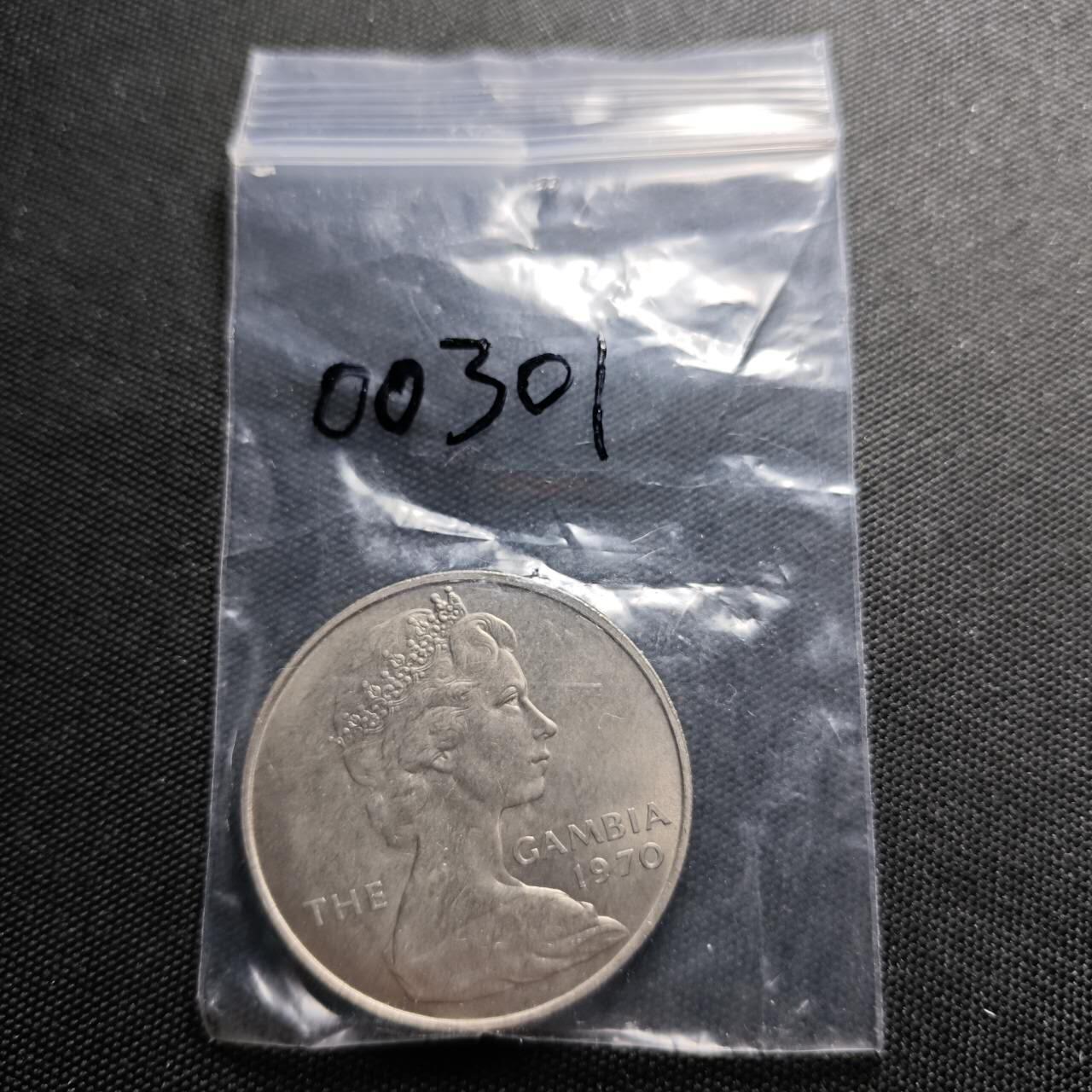 KK钱币收藏小铺  第400期  百期特拍（四拍之四）2月预留时间 周末发货  1970英属冈比亚8先令 大河马