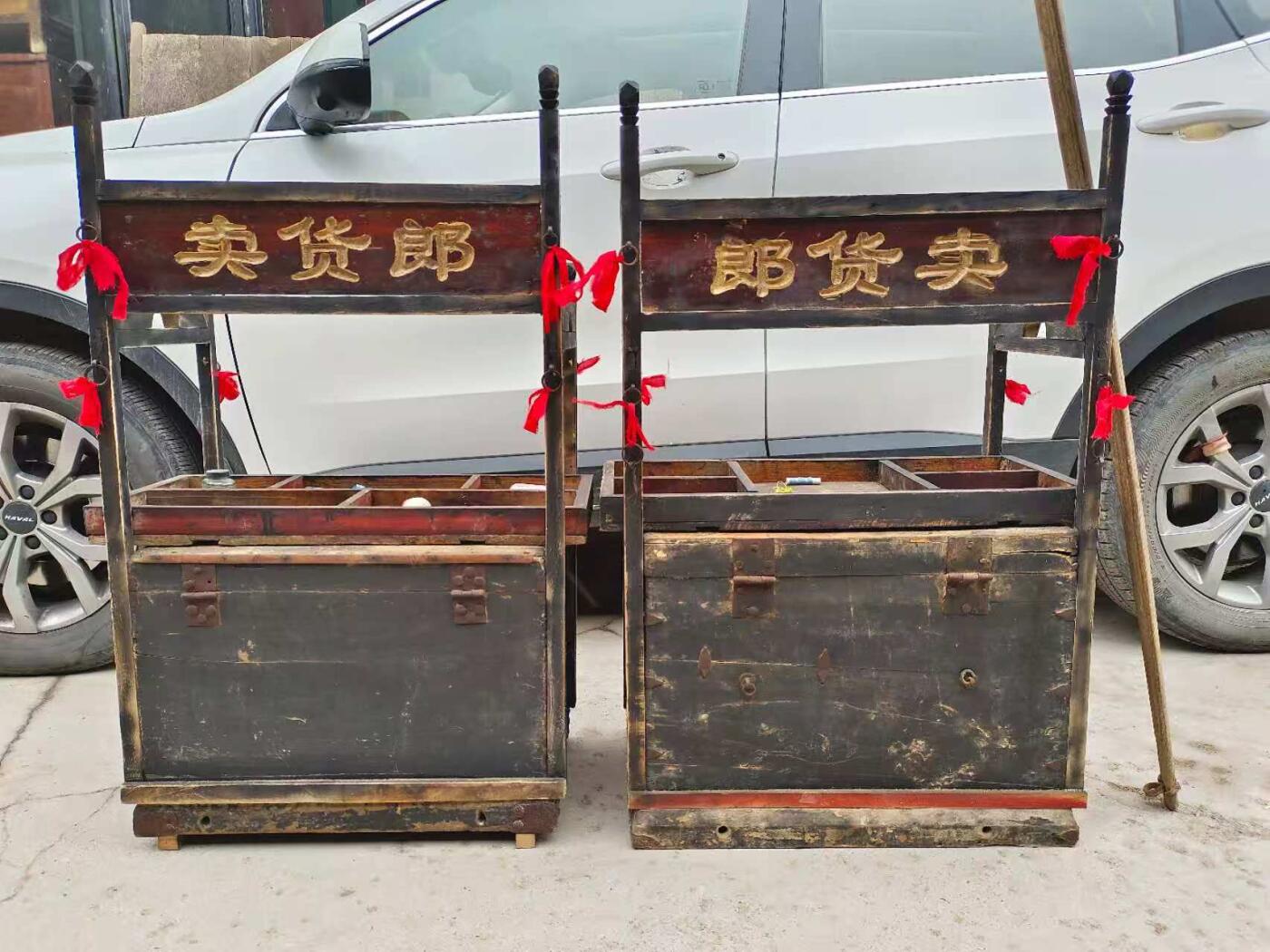 清代卖货郎挑担一套，民俗博物馆，影视道具，首选佳品。