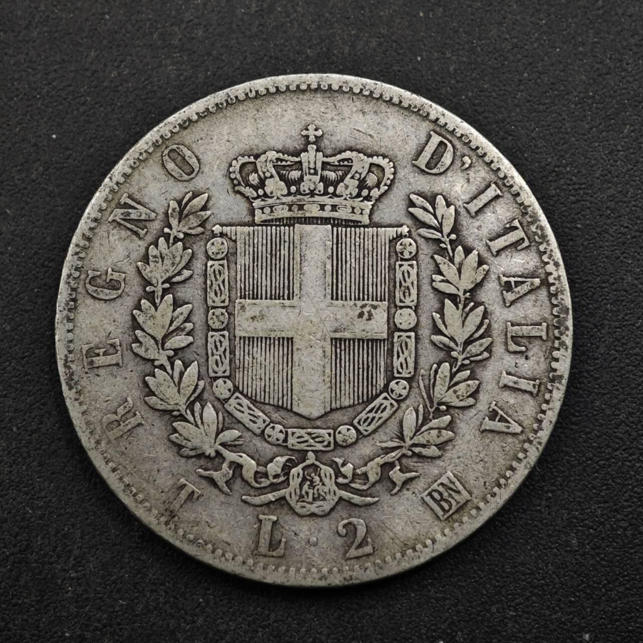 【淘币小摊】实时拍第八百五十拍   散币银币场   满百包邮可预留二周 每周一统一发货   意大利1863年2里拉银币