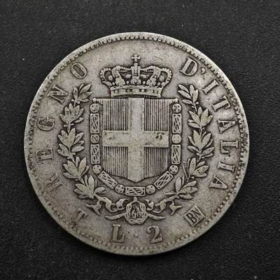 【淘币小摊】实时拍第八百五十拍   散币银币场   满百包邮可预留二周 每周一统一发货   - 意大利1863年2里拉银币