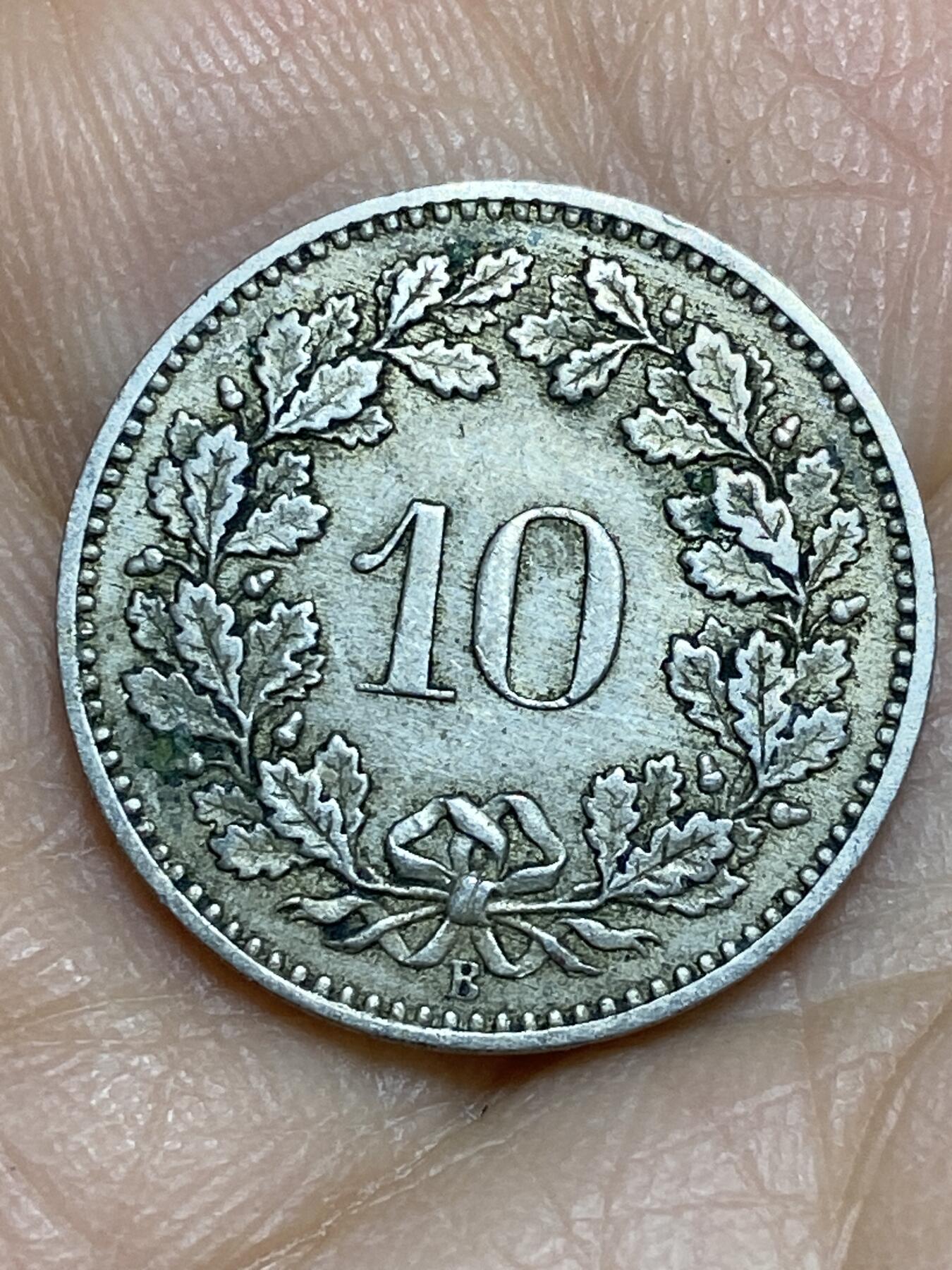 2026年第十一场(总第一百八十场）外国好品散币场(免佣金) 稀少早期年份–瑞士🇨🇭1883年10拉彭(第二版，B标伯尔尼造)