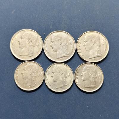 【全场包邮】纯粹捡漏拍496场-持续更新中 - 比利时1972-1979年1/5法郎6枚一组