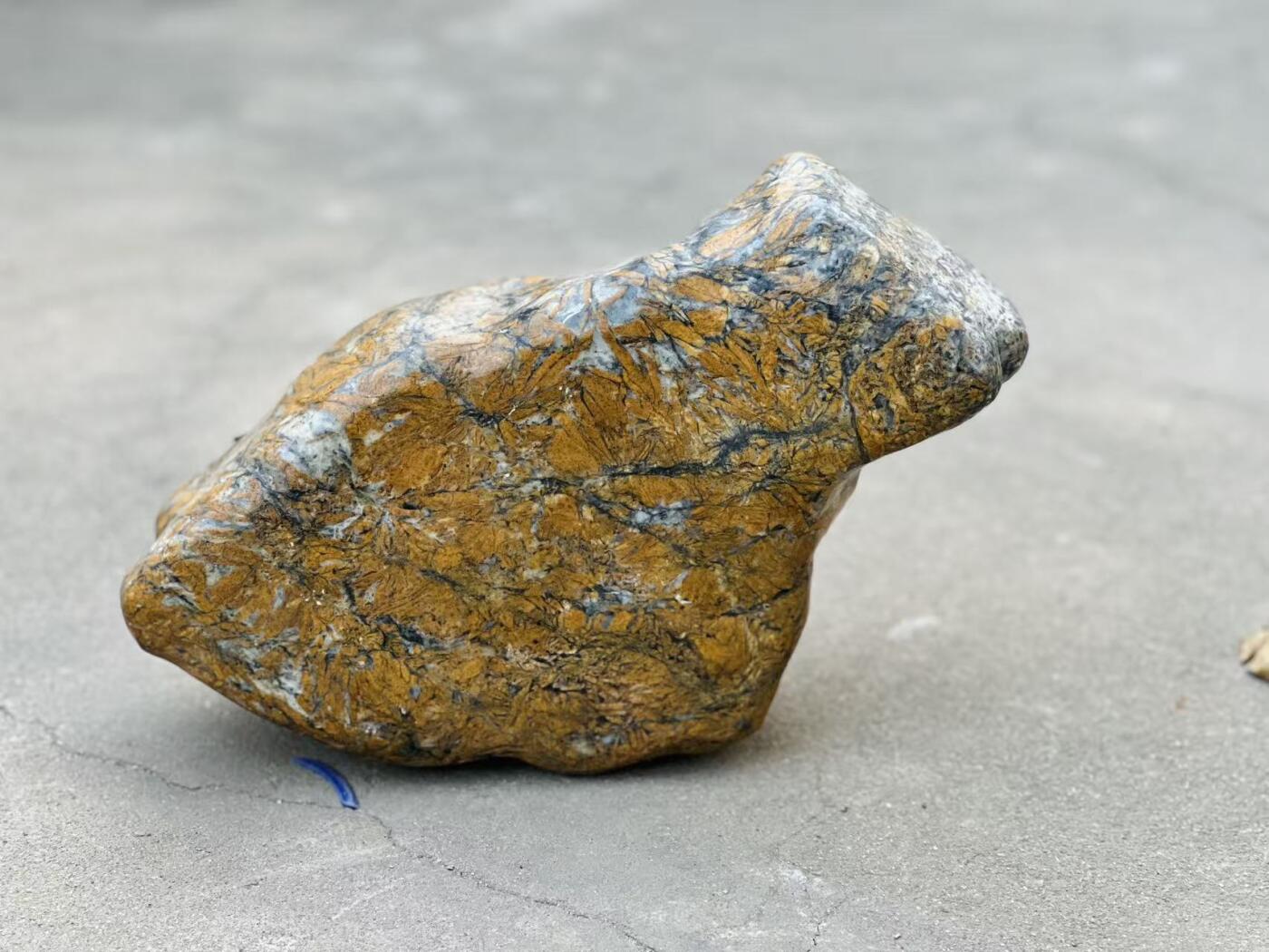 竹叶石案赏，满黄菊纹 形似神兽…… 文房茶室雅置