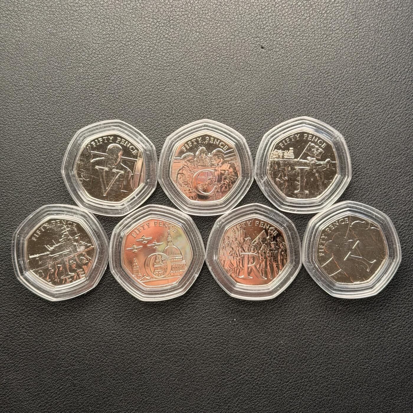 ＜星葵钱币社＞散币克朗场第68期·1月23日发货 马恩岛2020年胜利日75周年50便士卡装纪念套币