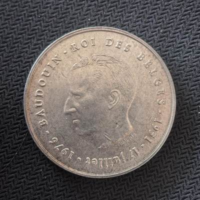 道一币馆币章第一百六十四场 - 比利时1976年博杜安一世国王银婚纪念250法郎银币  25g 835s