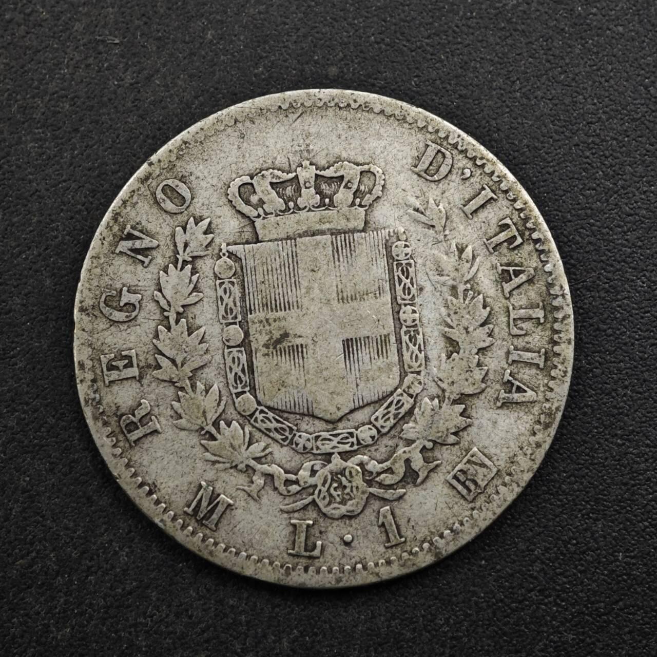 【淘币小摊】实时拍第八百五十拍   散币银币场   满百包邮可预留二周 每周一统一发货   意大利1863年1里拉银币