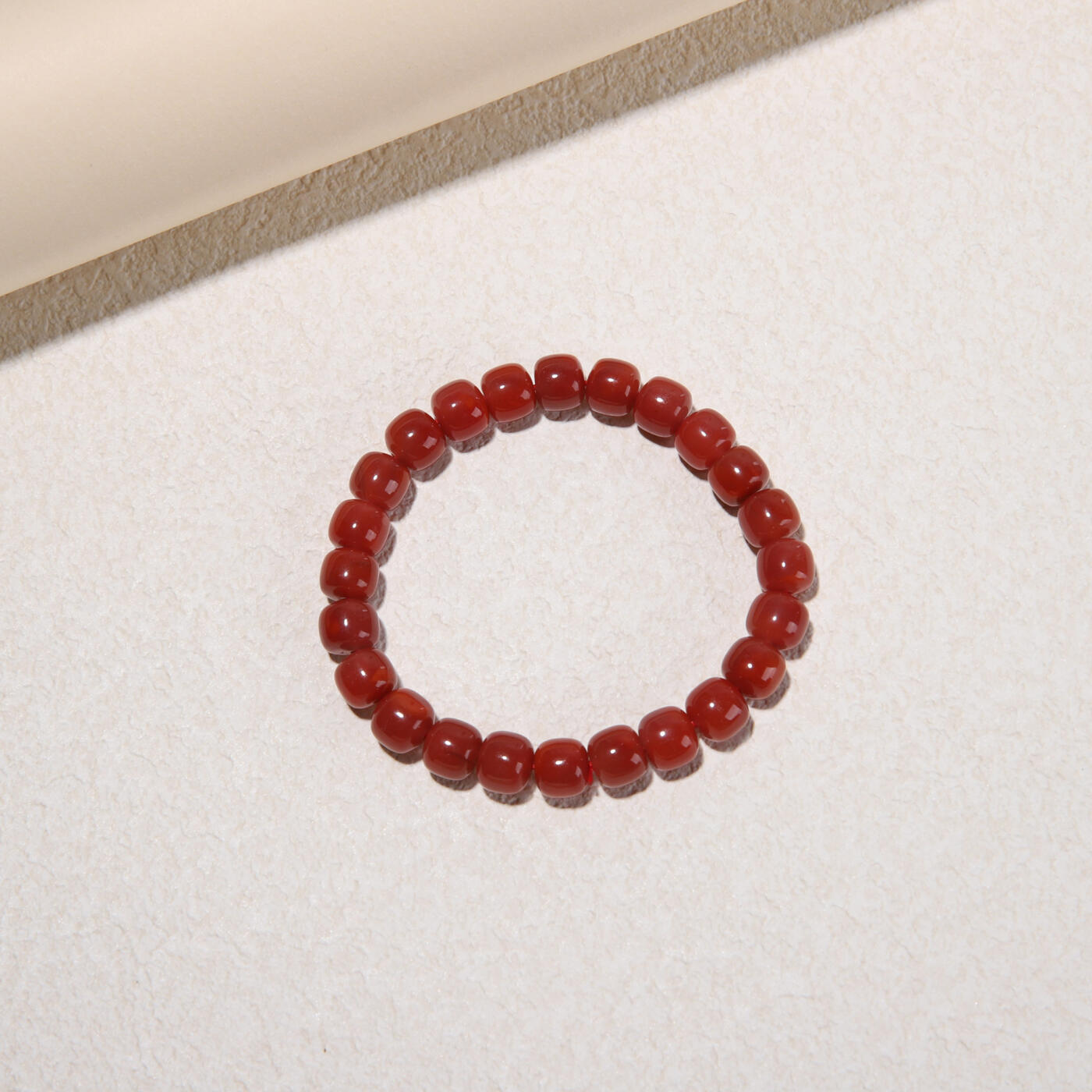 瑰丽珠宝（一） 纯色玫红南红手串