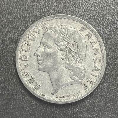 回流0120 -  法国1949年5法郎铝币（拉瓦利埃设计版）自由女神