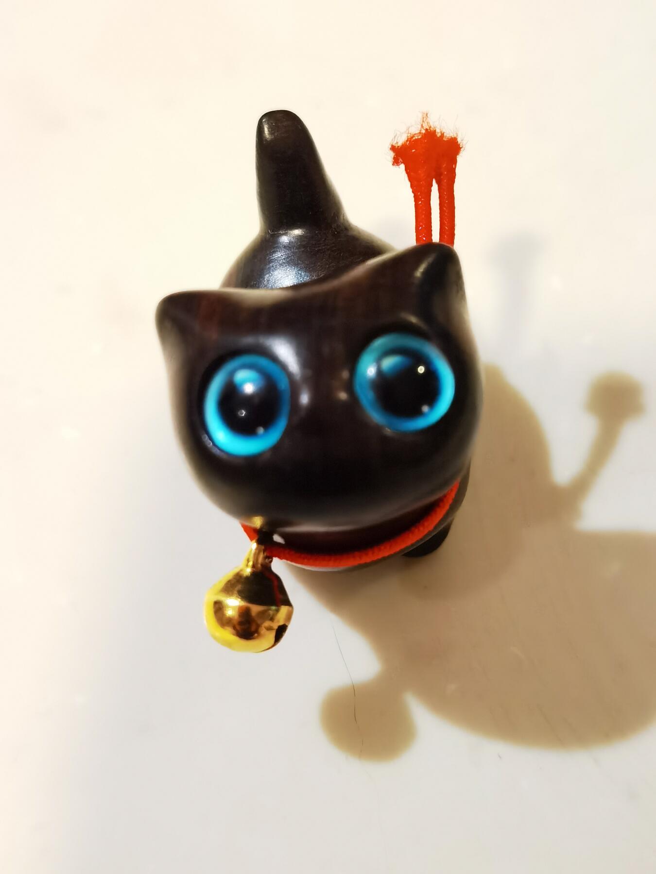 超可爱的卡姿兰大眼睛木雕小猫咪