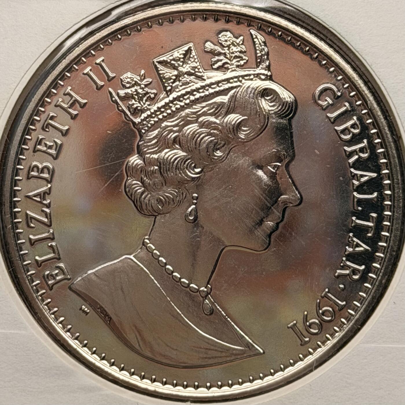 ＜星葵钱币社＞散币克朗场第68期·1月23日发货 〈邮币封〉直布罗陀1991年结婚十周年·戴安娜王妃1克朗纪念币