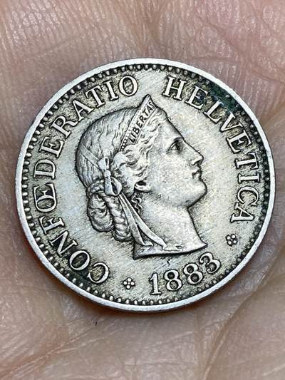 2026年第十一场(总第一百八十场）外国好品散币场(免佣金) - 稀少早期年份–瑞士🇨🇭1883年10拉彭(第二版，B标伯尔尼造)