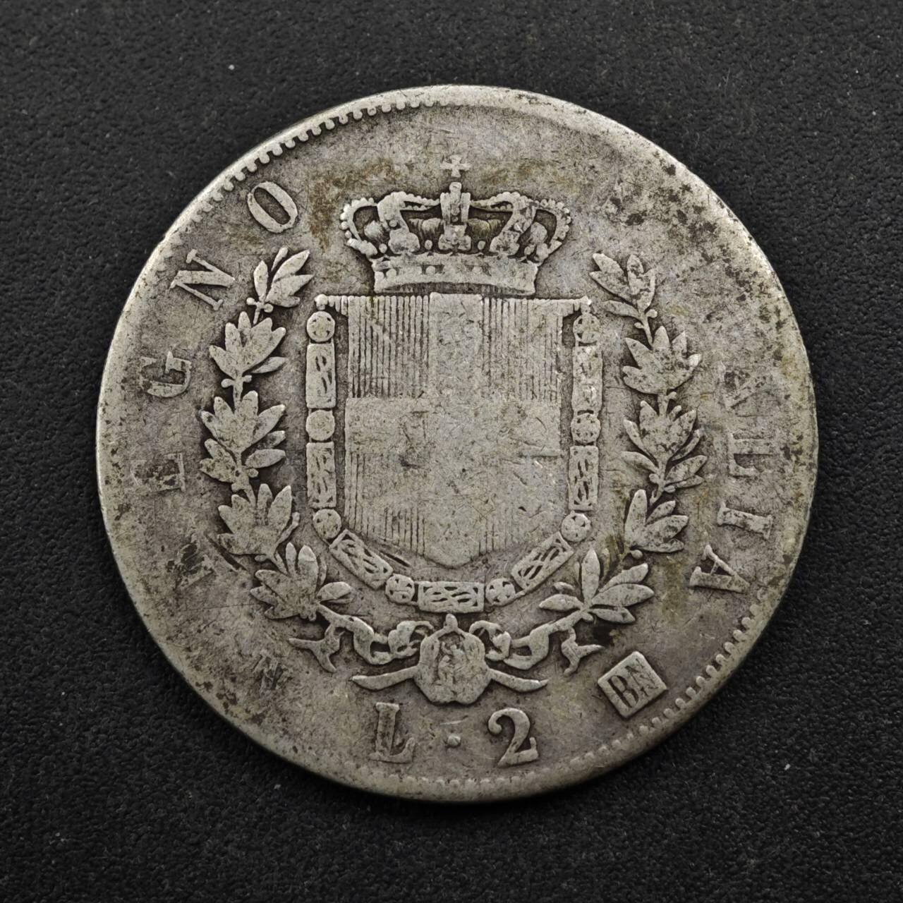 【淘币小摊】实时拍第八百五十拍   散币银币场   满百包邮可预留二周 每周一统一发货   意大利1863年2里拉银币