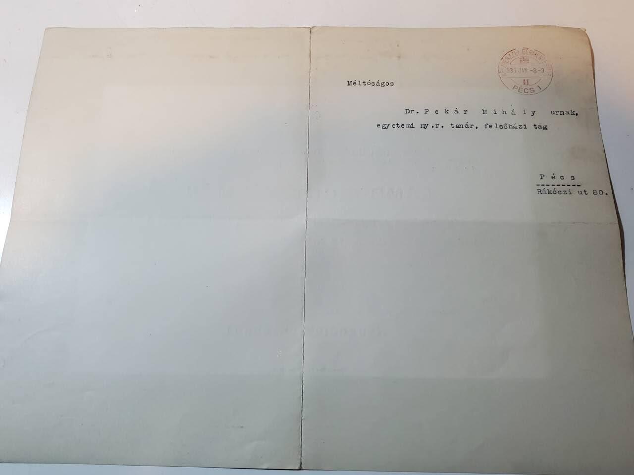 韵星假日拍卖第三十七期 -- Rimey Holidays Auction 37 匈牙利王国Pekar Mihaly教授旧藏 人文科學博士，大學講師，塞切尼國家圖書館館員，生物地理學和民族學客座大學講師，佩奇市國家中學教師資格考試委員會委員 卡尔曼讣告 讣告给pekar教授 其为著名匈牙利物理学家 最后一张图为其维基