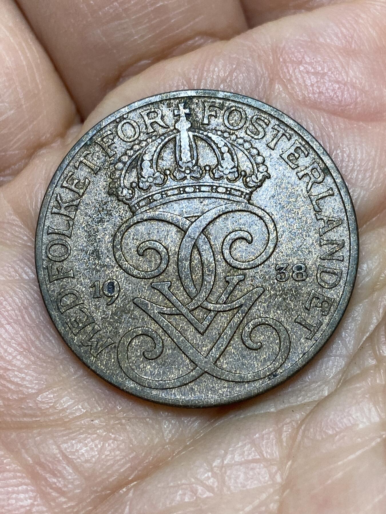 2026年第十一场(总第一百八十场）外国好品散币场(免佣金) 瑞典🇸🇪1938年5欧尔(古斯塔夫五世第二版)