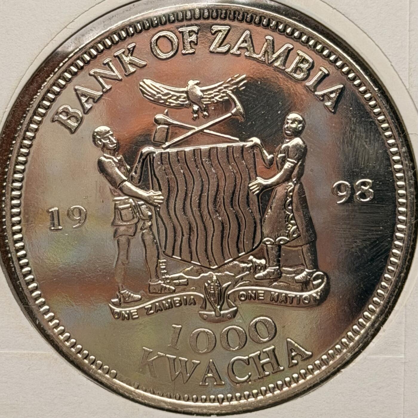 ＜星葵钱币社＞散币克朗场第68期·1月23日发货 〈邮币封〉赞比亚1998年戴安娜王妃1000克瓦查克朗型纪念币