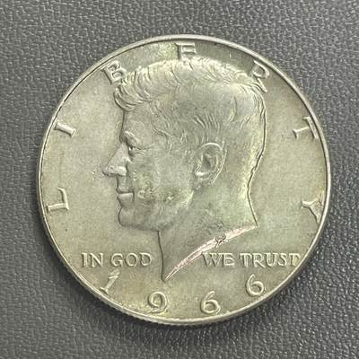 回流0119 - 美国1966年肯尼迪半美元银币 11.5克40%银 银价11.5*40%*20=92元