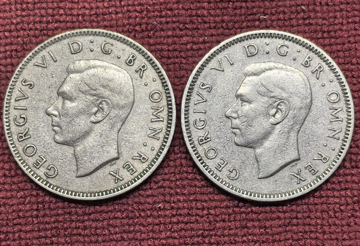 南宋泉阁俄币 外币 国币 专场第二十一期 【送拍无额外佣金】 英国 1948/1949年 乔治六世1先令一对 通货好品 字口还可以 