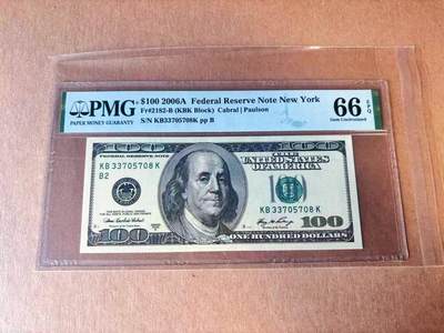 【Blue Auction】世界纸币精拍第777期——18级TOP拍卖/信誉/品质/专业/高效💫 - 美国 2006年100美金 PMG66EPQ