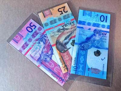 【Blue Auction】世界纸币精拍第777期——18级TOP拍卖/信誉/品质/专业/高效💫 - 【一组3张 含A冠无47】阿鲁巴 2019年10-25-50弗罗林 全新UNC