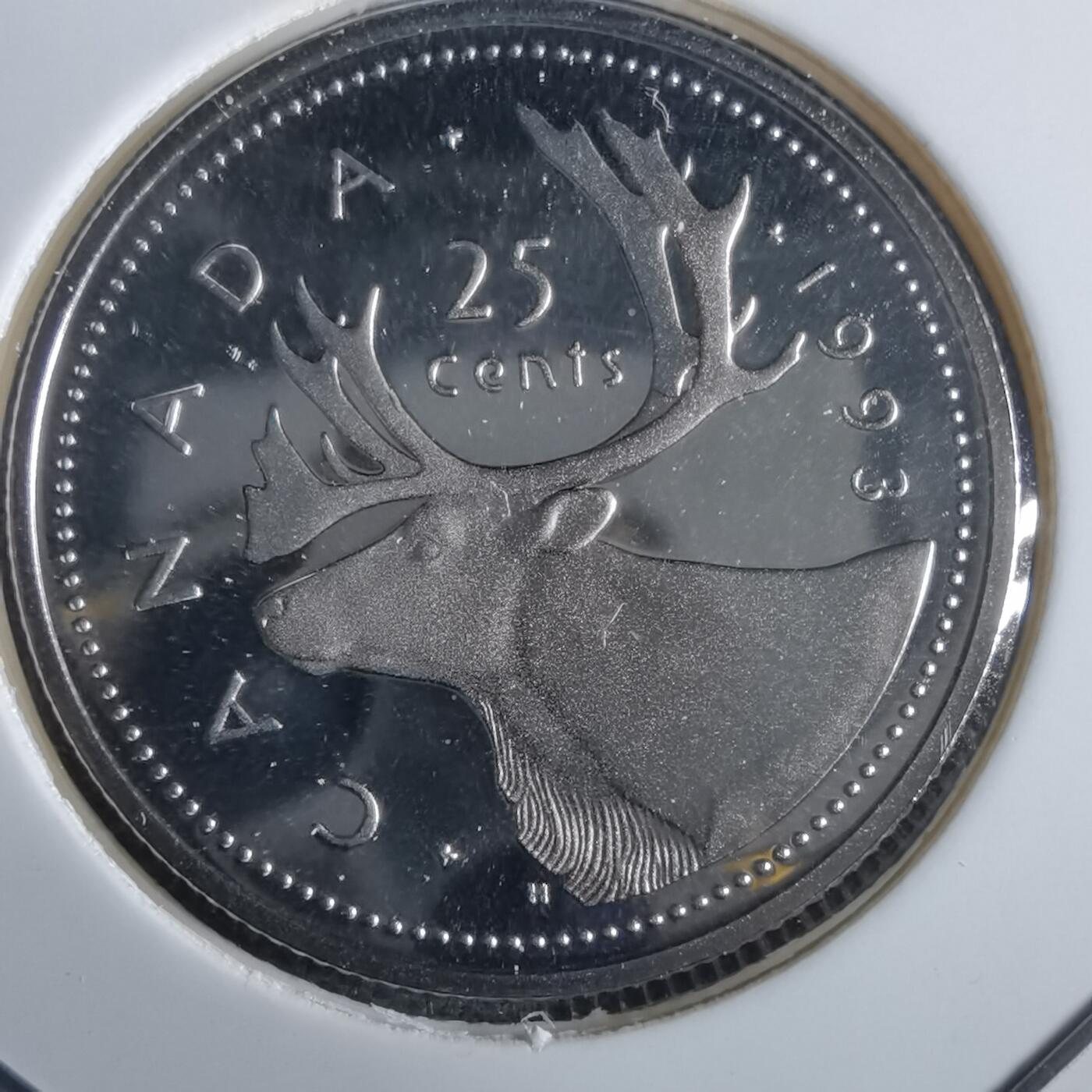 沼泽如烟--第967场 加拿大1993年25分精制币