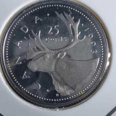 沼泽如烟--第967场 - 加拿大1993年25分精制币