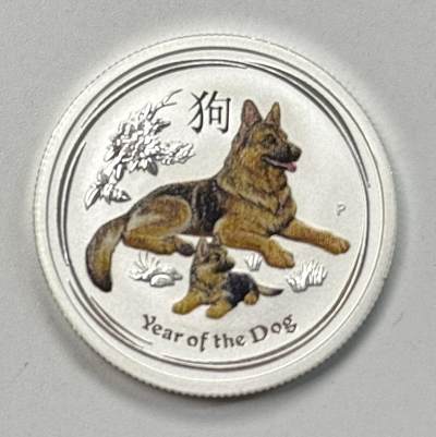 S&S Numismatic世界钱币-拍卖 第119期  - 澳大利亚2018年 生肖狗 25澳分1/4盎司9999投资银币 镀彩版 7.777克9999银