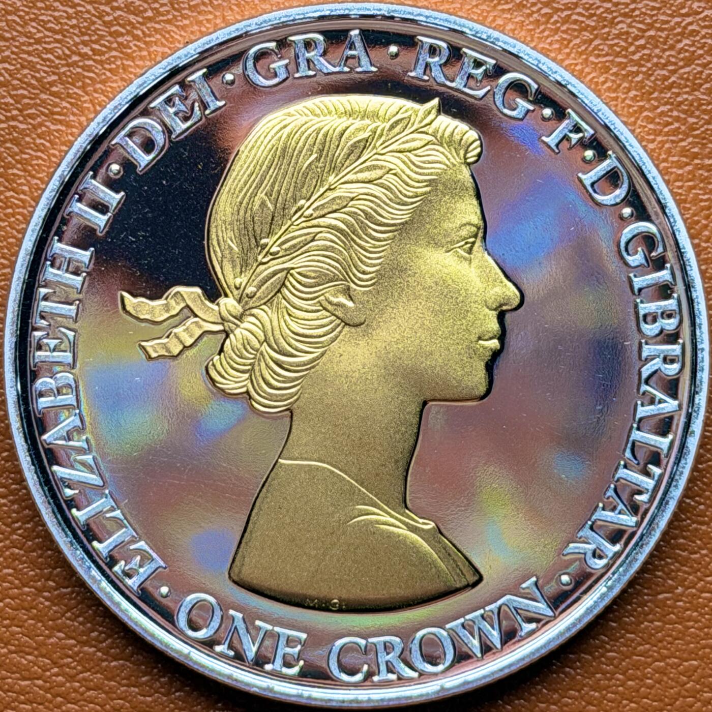 ＜星葵钱币社＞散币克朗场第68期·1月23日发货 直布罗陀2016年女王诞辰90周年·少女1克朗镀银金墨纪念币