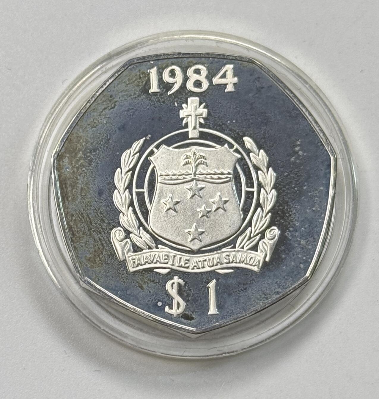 S&S Numismatic世界钱币-拍卖 第119期  萨摩亚1984年 马利托亚·塔努马菲利二世 1元加厚精制银币 盒证齐全 33.63克925银