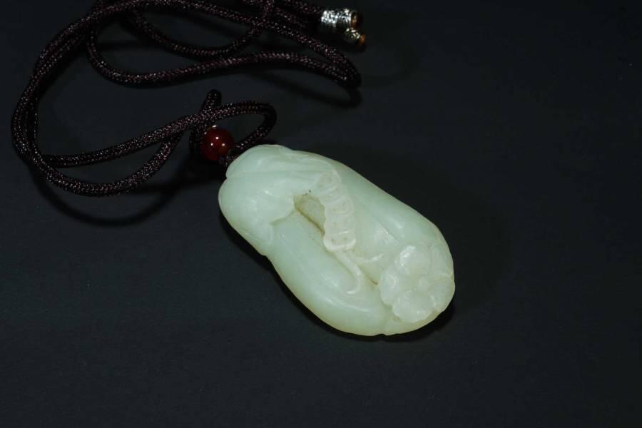 上海都达杂项专场三（全场包邮） 天然和田玉精雕《福瓜》挂件86-99