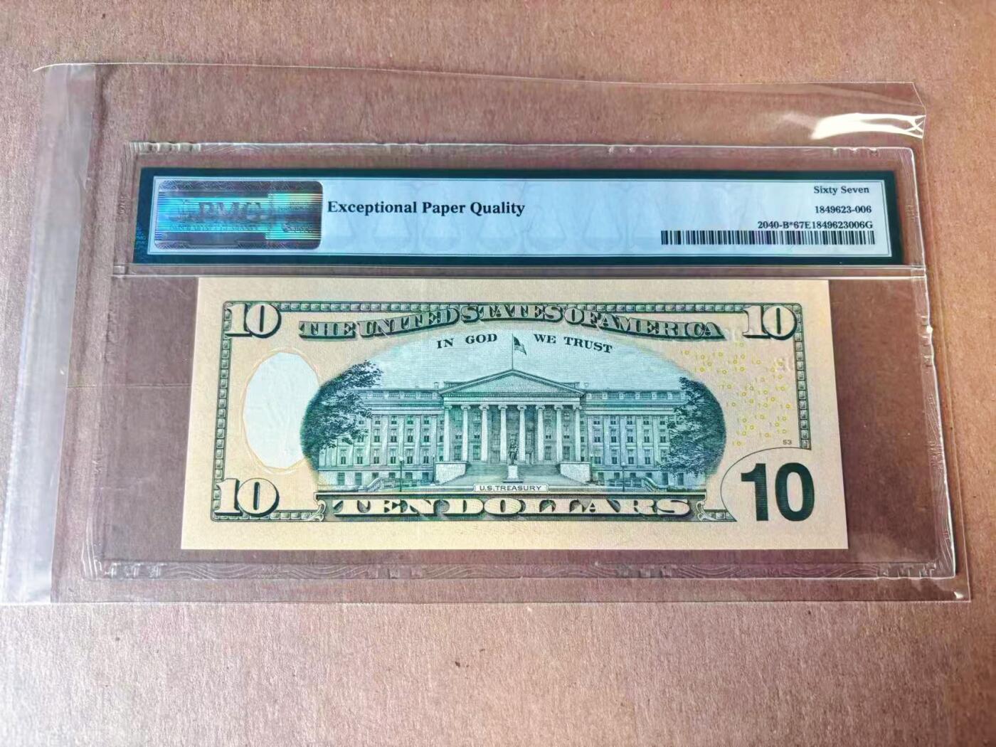 【Blue Auction】世界纸币精拍第777期——18级TOP拍卖/信誉/品质/专业/高效💫 【补号无47】美国 2006年10美金 PMG67EPQ