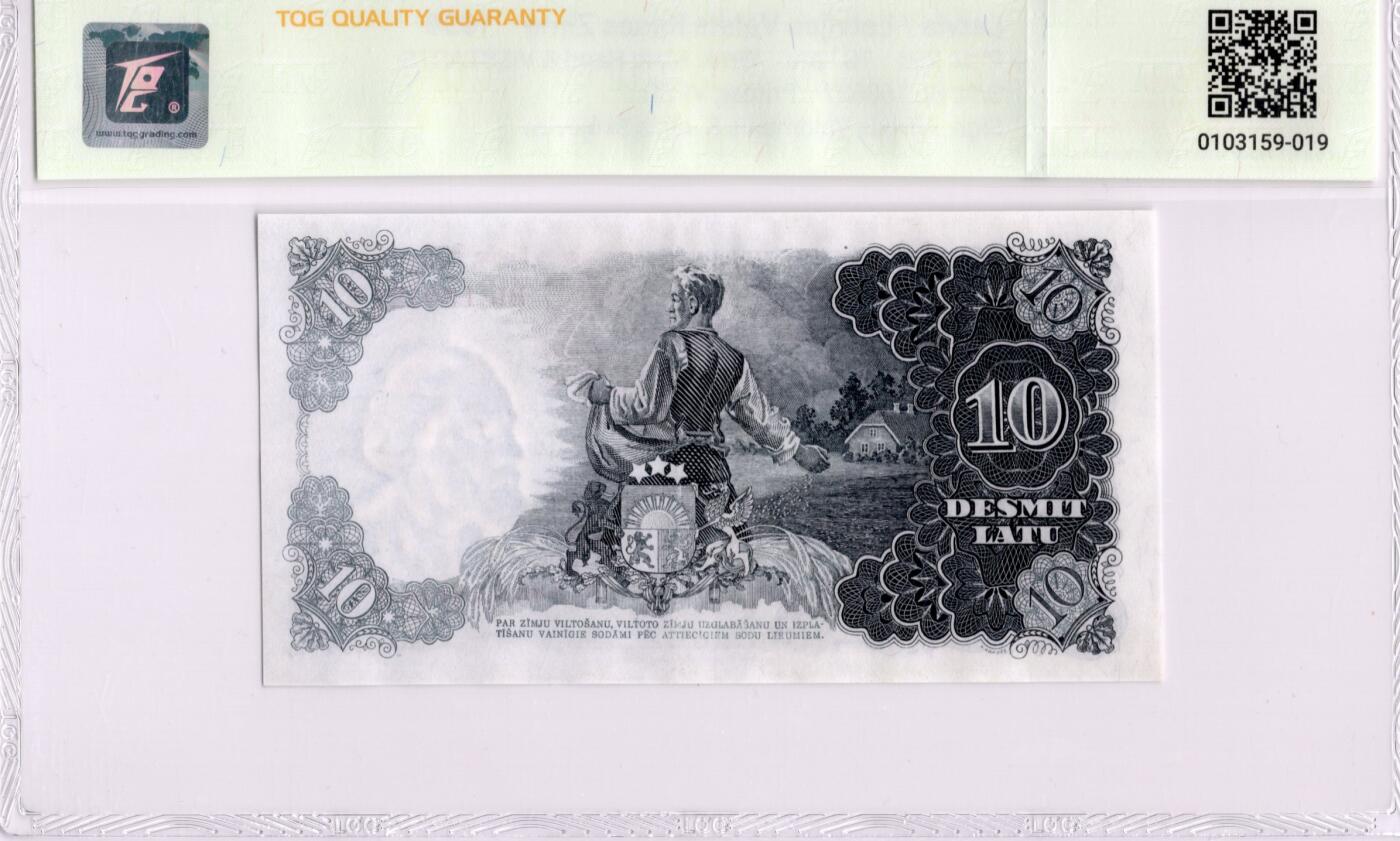 喜羊羊钱币收藏2026第14期(评级币场) 	拉脱维亚	P-29b 1938年10拉图			64				BL 168527						