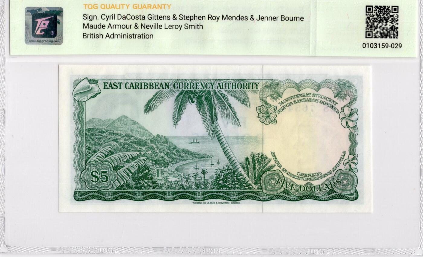 喜羊羊钱币收藏2026第14期(评级币场) 东加勒比	P-14e 1965年5元		64				B8 765441			