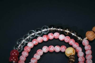 上海都达杂项专场三十四【年后发货全场包邮】  粉琉璃双拼色多圈手链307