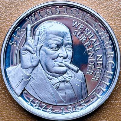 ＜星葵钱币社＞散币克朗场第68期·1月23日发货 - 〈发行量9999〉直布罗陀2015年丘吉尔逝世50周年镀玫瑰金1克朗纪念币