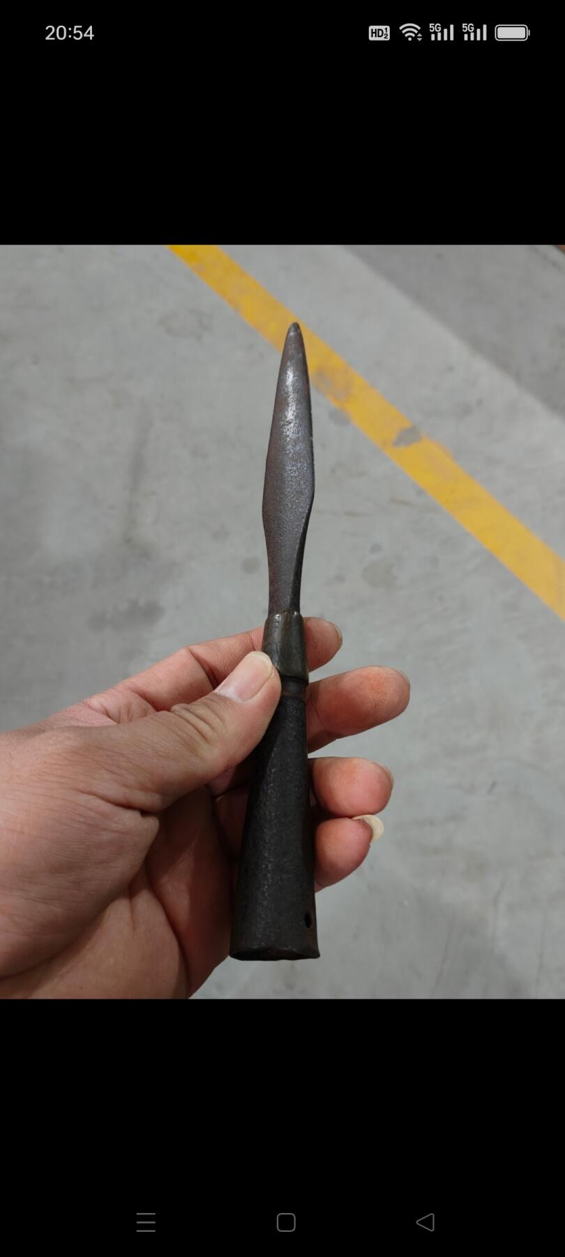 明代龙吞铜箍枪头，铜箍雕刻龙头，造型小巧精致，保存完好，品相一流，包老