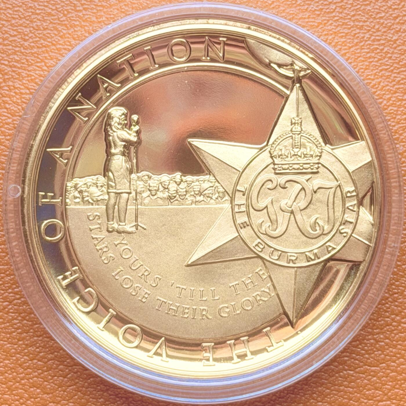 ＜星葵钱币社＞散币克朗场第68期·1月23日发货 直布罗陀2020年一个名族的声音·缅甸之星1克朗镀金纪念币