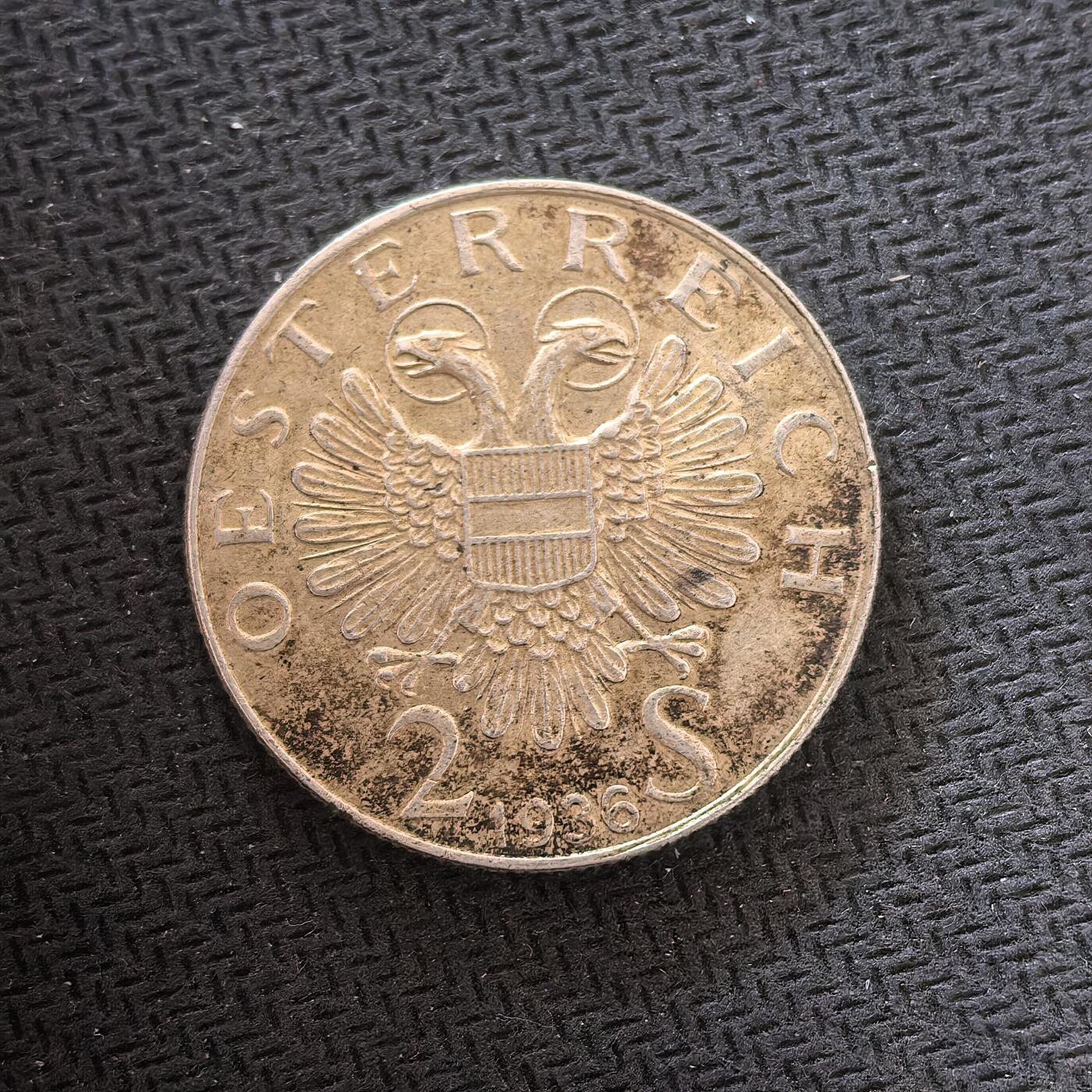 道一币馆币章第一百六十四场 奥地利1936年欧根将军逝世200周年2先令银币  12g 640s