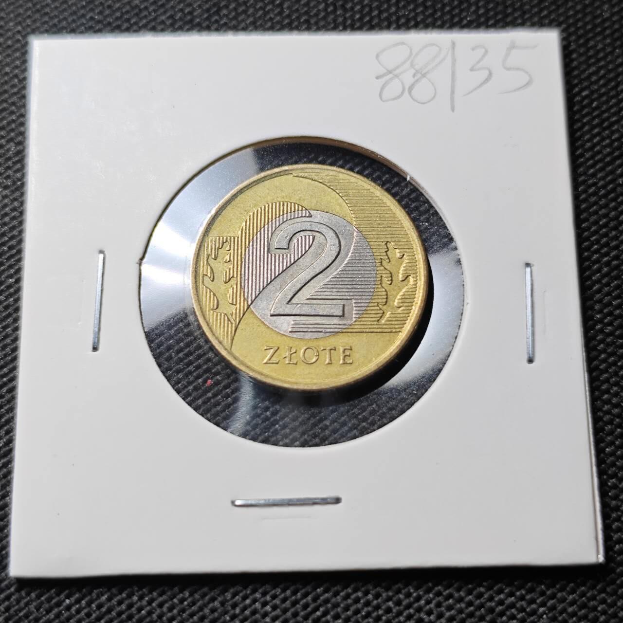 KK钱币收藏小铺  第388期  2月预留时间 周末发货  波兰2兹罗提双色币