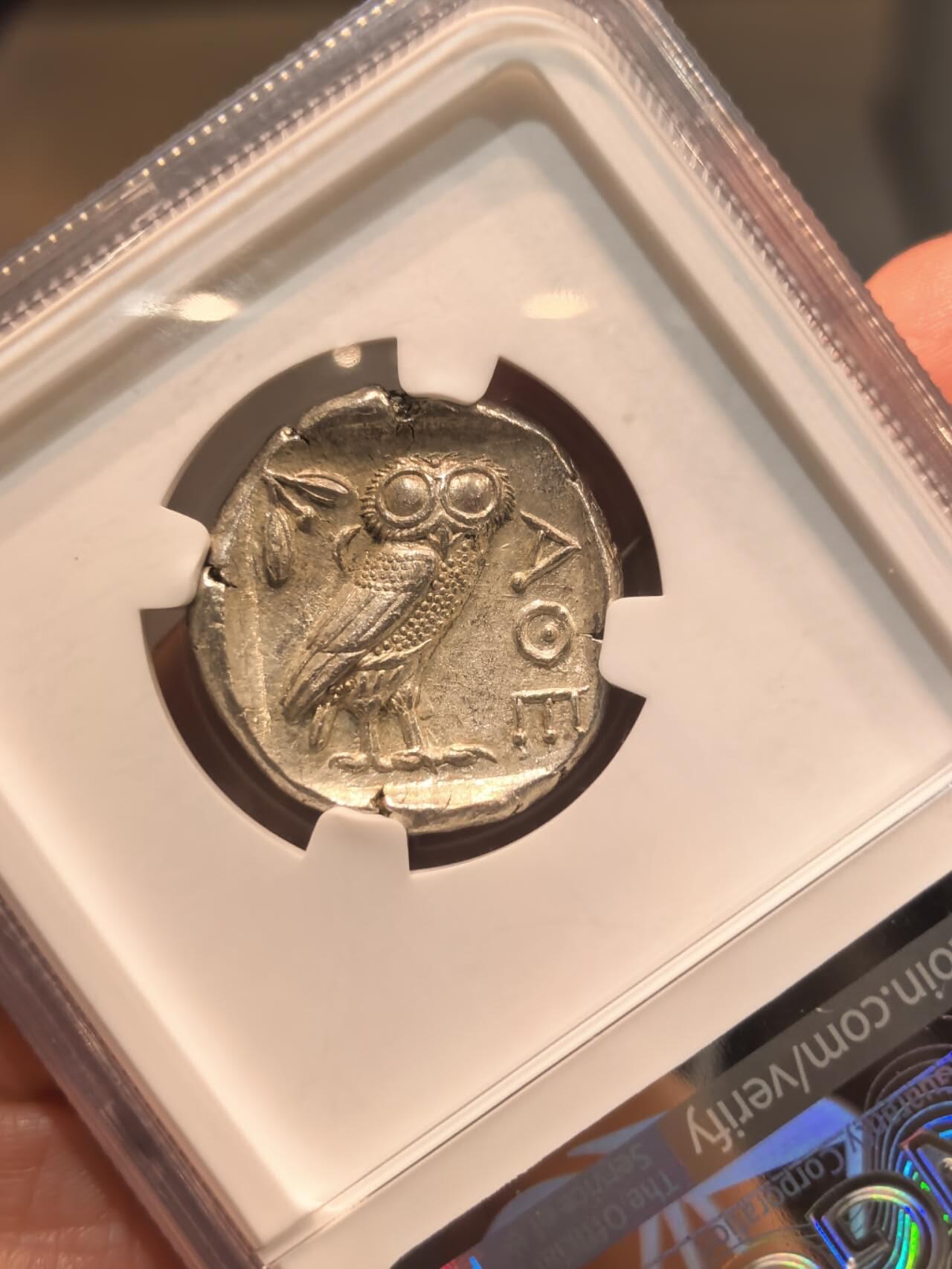 古希腊雅典娜猫头鹰四德银币