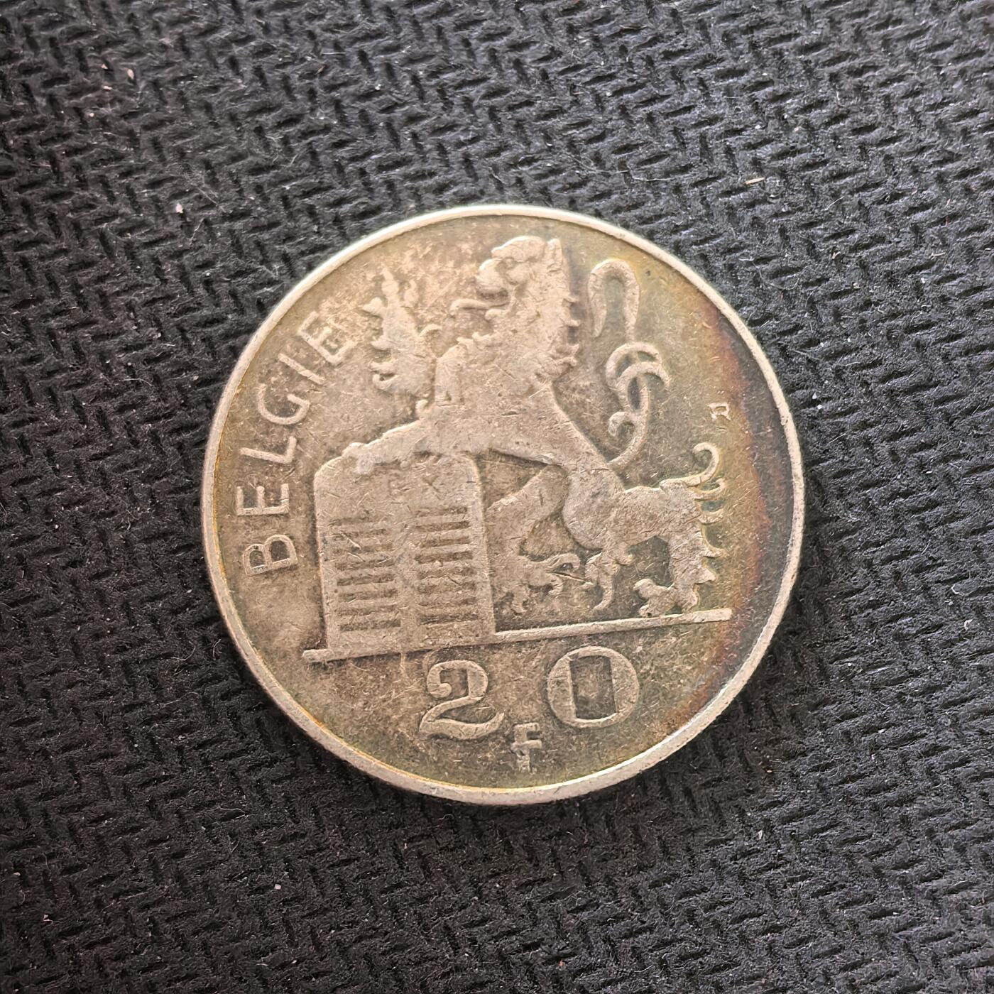 道一币馆币章第一百六十四场 比利时1951年商业之神20法郎银币  8g 835s