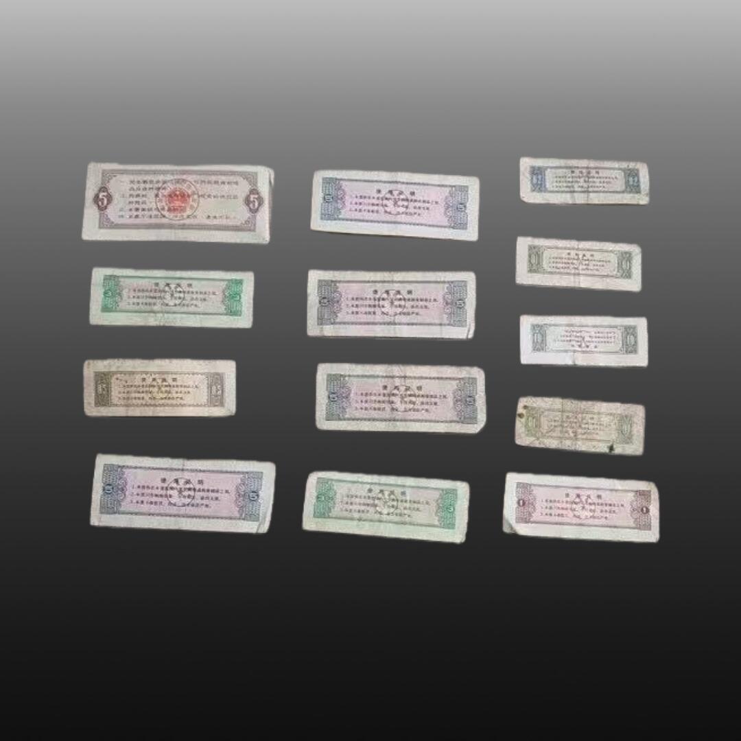 贺春启航--源起 全国通用粮票半市斤4张，广东省粮票13张