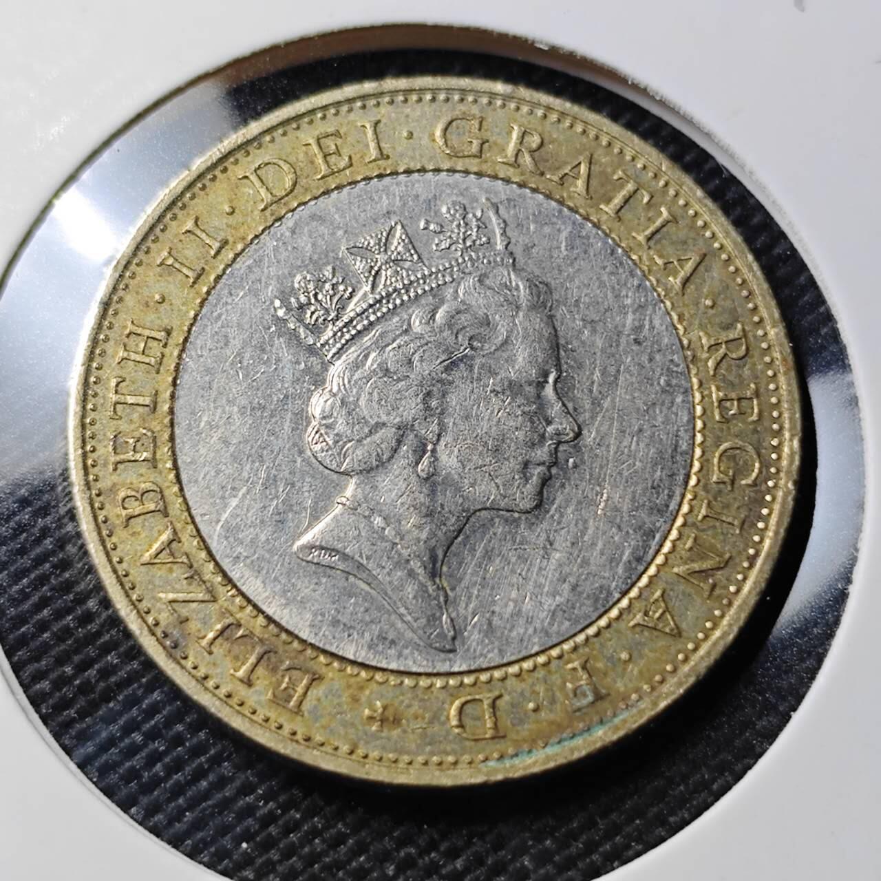 KK钱币收藏小铺  第388期  2月预留时间 周末发货  英国2镑双色币