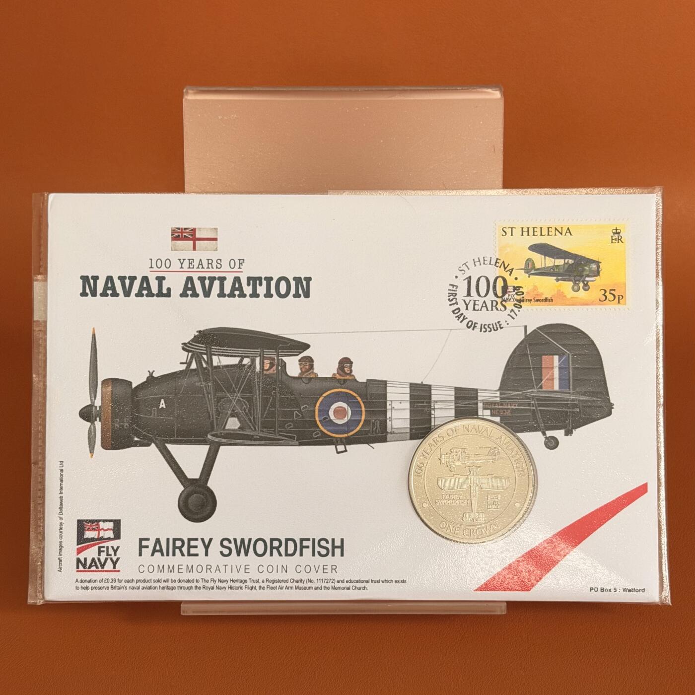 ＜星葵钱币社＞散币克朗场第68期·1月23日发货 〈邮币封〉直布罗陀2009年海军航空兵百年史·费尔雷剑鱼1克朗纪念币