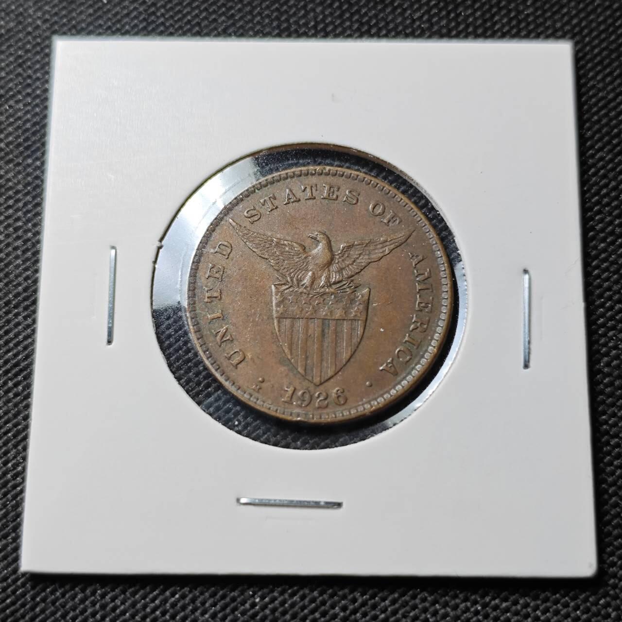 KK钱币收藏小铺  第388期  2月预留时间 周末发货  1926美属菲律宾1分铜币