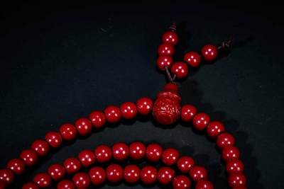 上海都达杂项专场三（全场包邮） - 天然朱砂0.6圆珠多圈手串86-128
