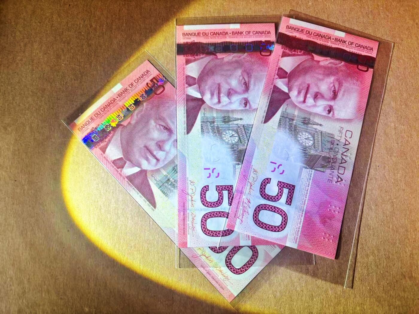 【Blue Auction】世界纸币精拍第777期——18级TOP拍卖/信誉/品质/专业/高效💫 【一组3张】加拿大 旅版50元 全新UNC