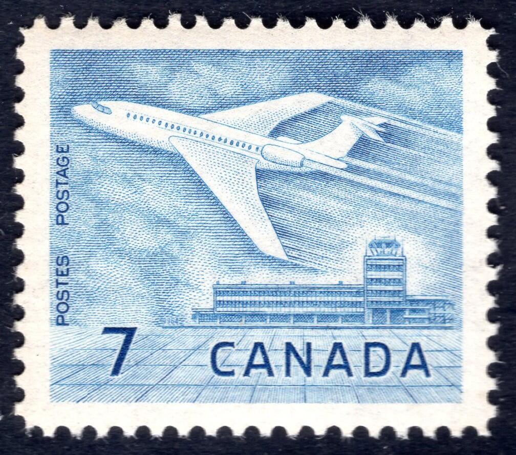 洪涛臻品批发群 精选邮票限时拍卖第1234期  加拿大1964年 渥太华机场的喷气式飞机,新票 精美雕刻版, 原胶全品！ 相当难得的品相, 漂亮