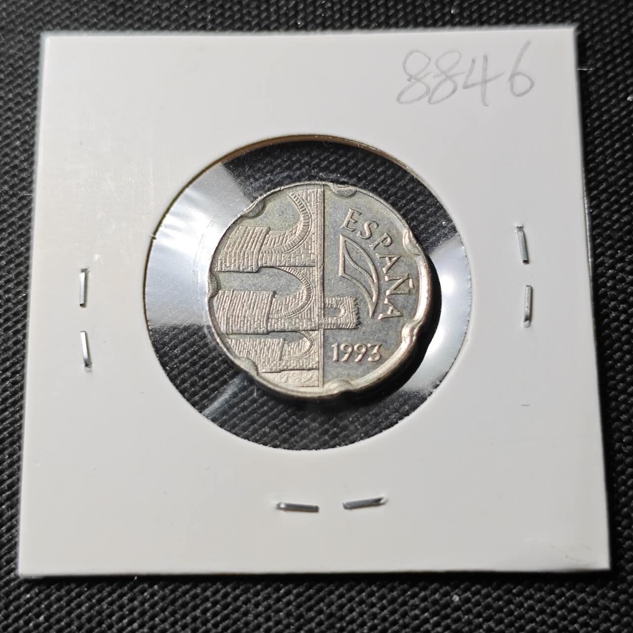 KK钱币收藏小铺  第388期  2月预留时间 周末发货  1993西班牙50比塞塔纪念币 少见主题