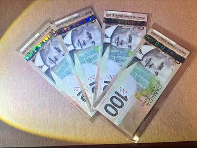 【Blue Auction】世界纸币精拍第777期——18级TOP拍卖/信誉/品质/专业/高效💫 - 【一组4张 含AA冠】加拿大 100元 全新UNC