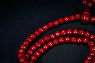 上海都达杂项专场三十四【年后发货全场包邮】  天然朱砂0.6圆珠多圈手串86-128